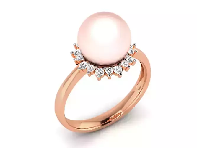 Women Pearl Ring 3dm render details 3D print model