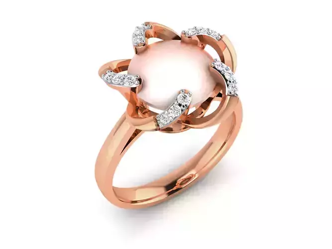 Women Pearl Ring 3dm render details 3D print model
