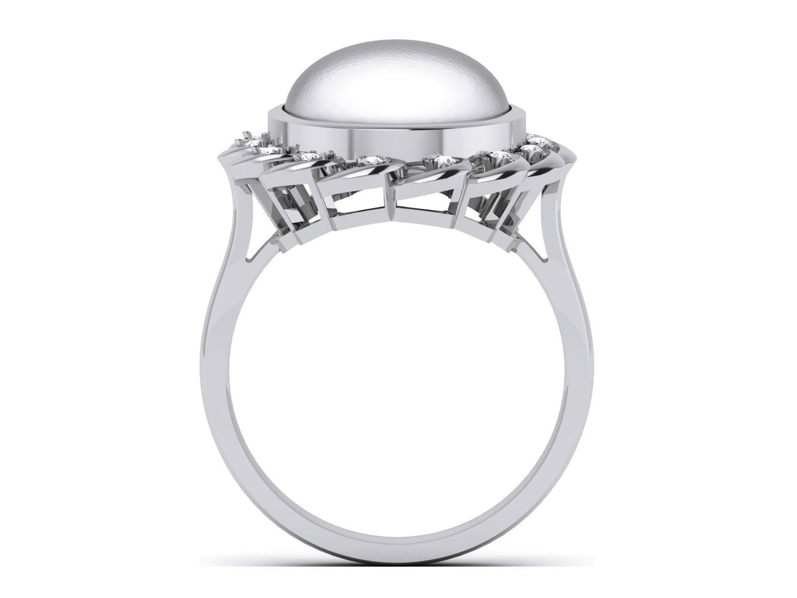 Women Pearl Ring 3dm render details 3D print model_17