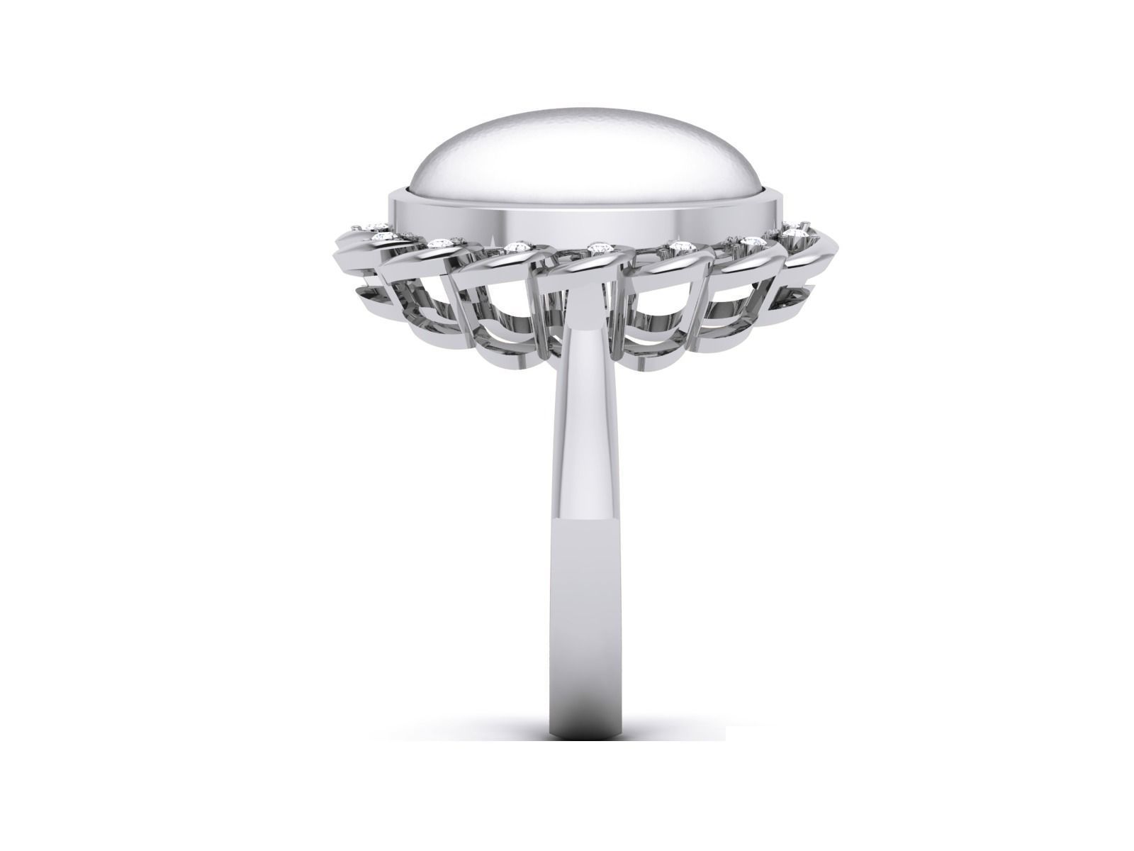 Women Pearl Ring 3dm render details 3D print model_6