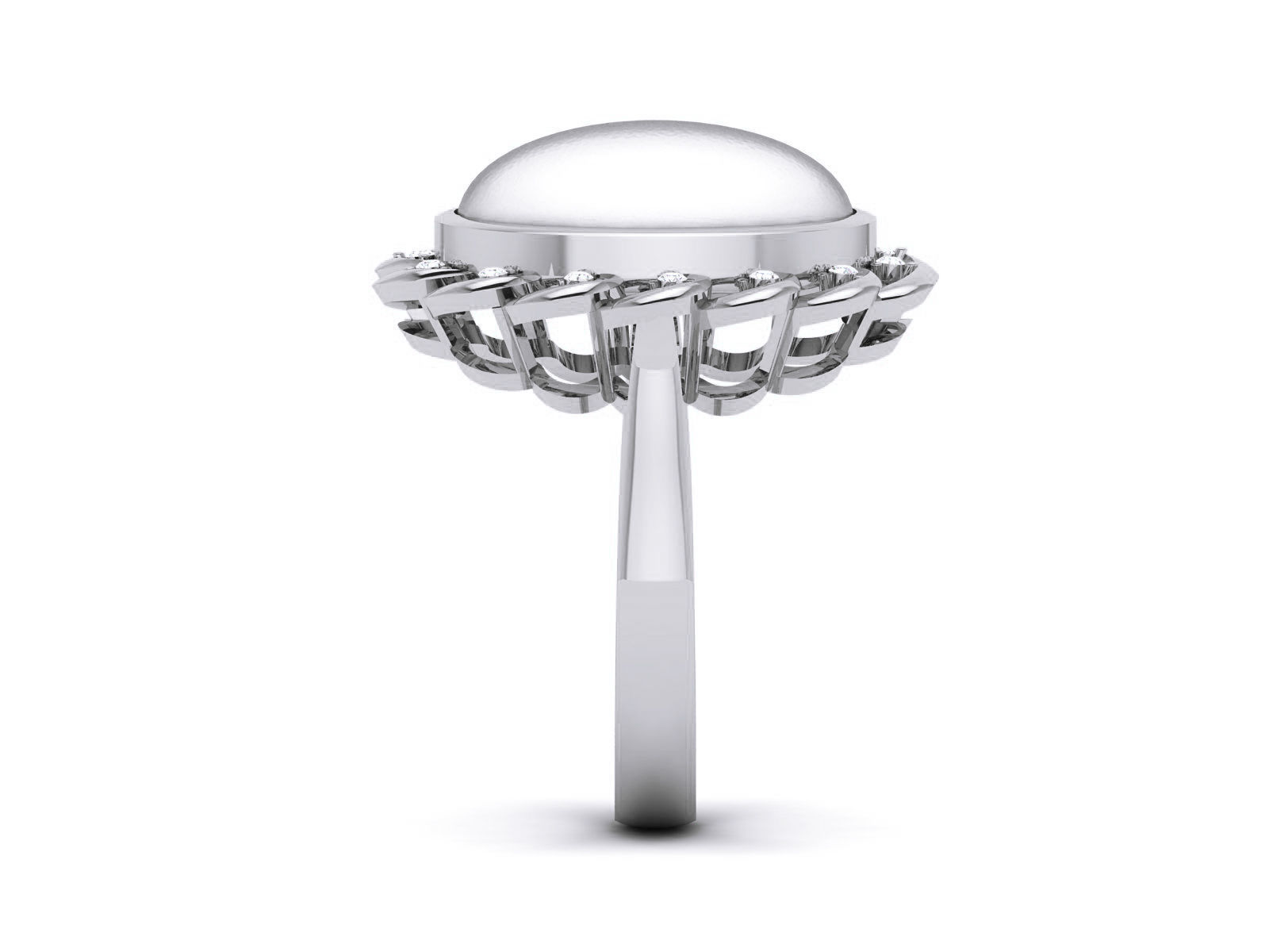 Women Pearl Ring 3dm render details 3D print model_1