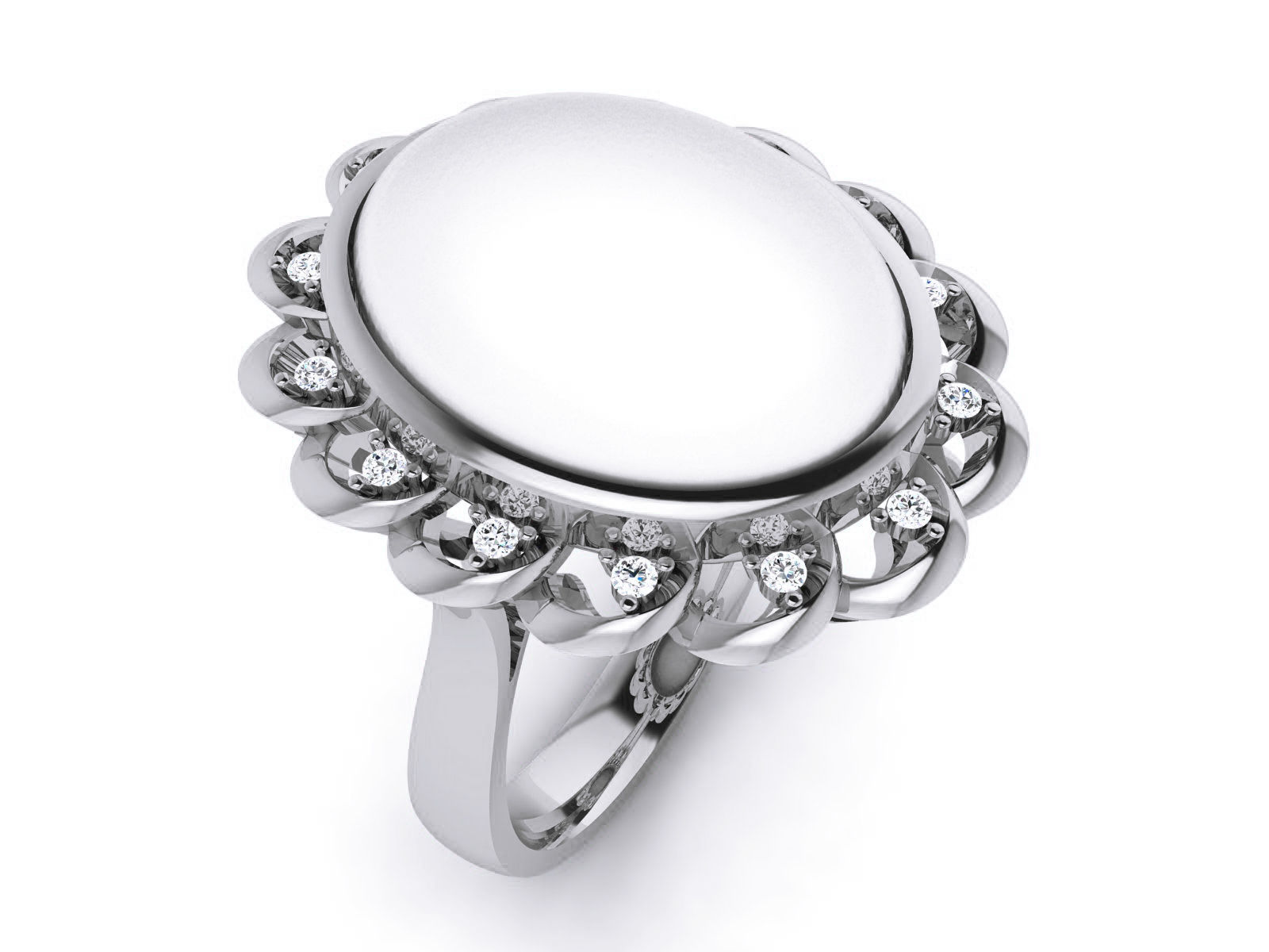 Women Pearl Ring 3dm render details 3D print model_8
