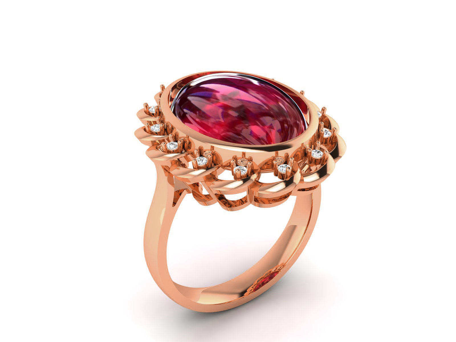 Women Pearl Ring 3dm render details 3D print model_52