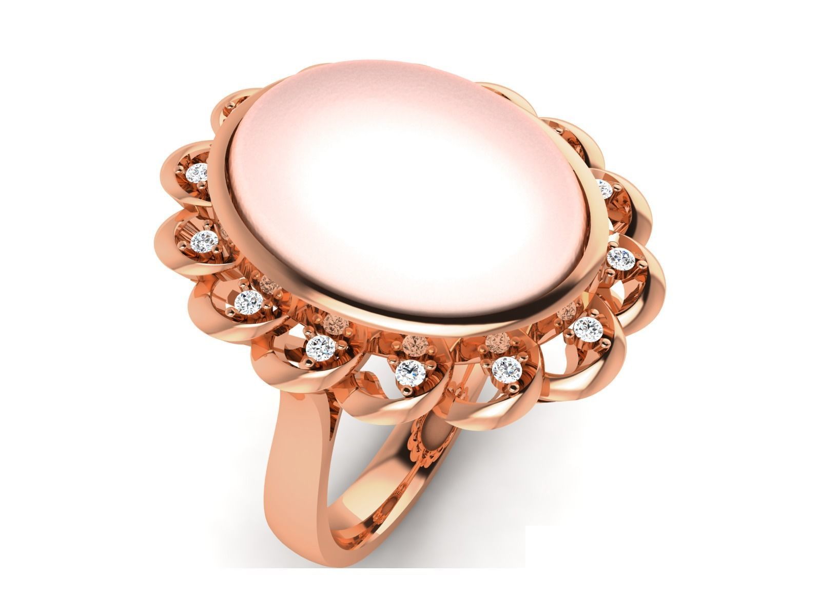 Women Pearl Ring 3dm render details 3D print model_11