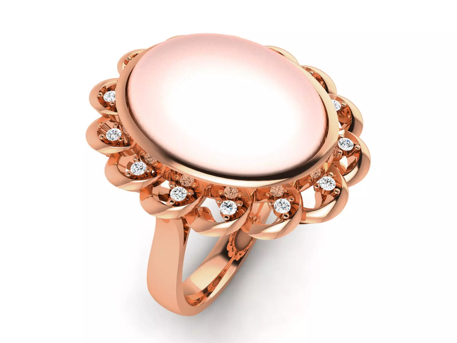 Women Pearl Ring 3dm render details 3D print model_0