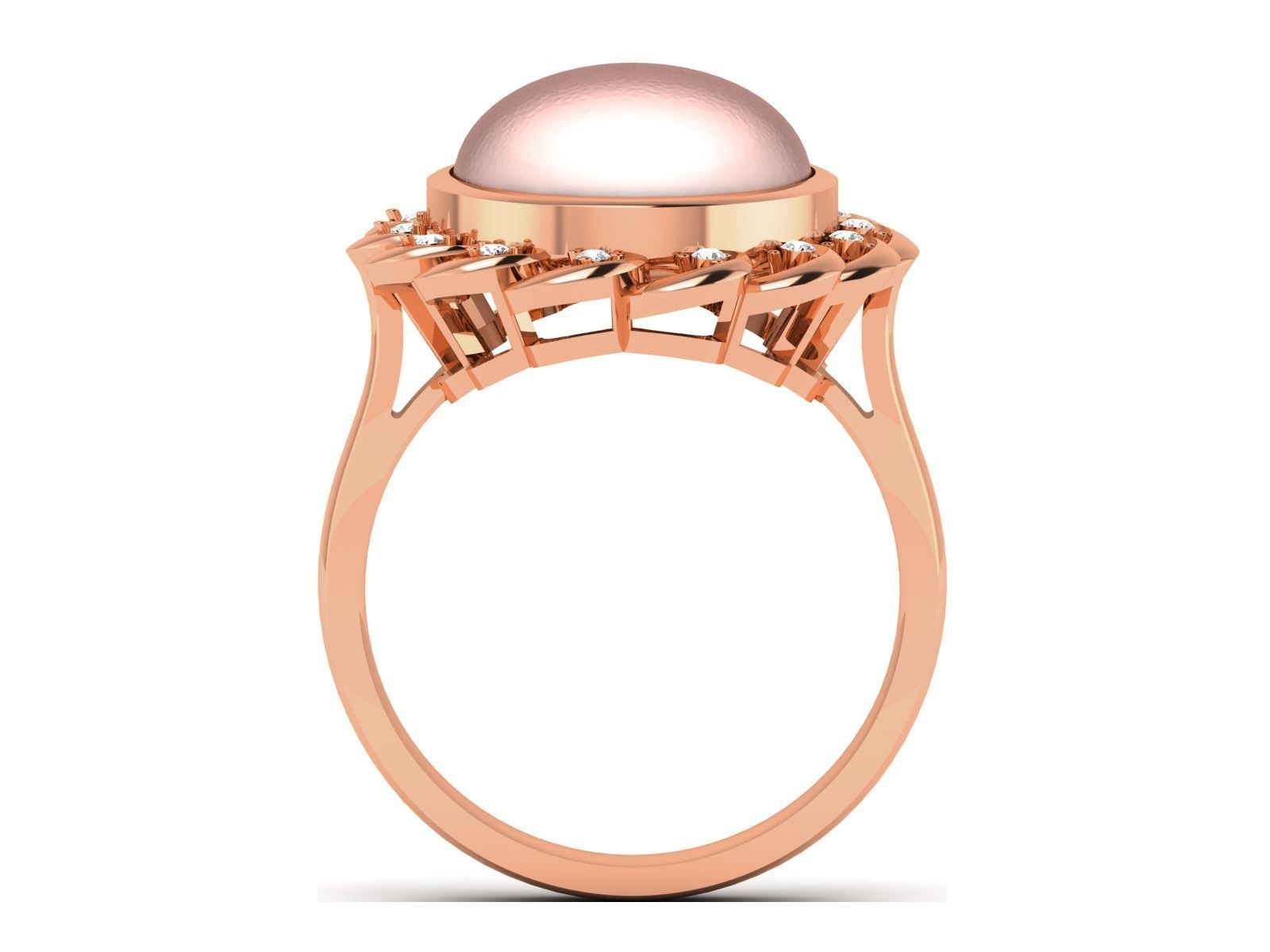 Women Pearl Ring 3dm render details 3D print model_16