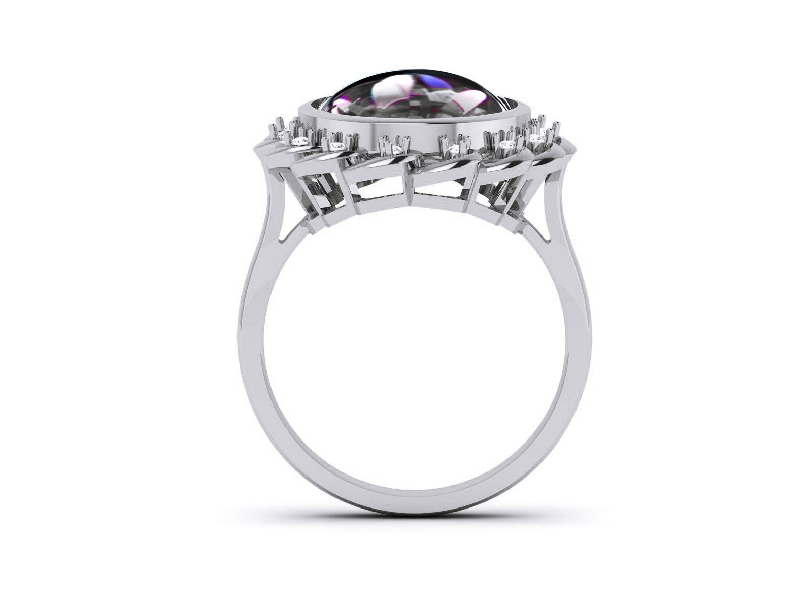 Women Pearl Ring 3dm render details 3D print model_26