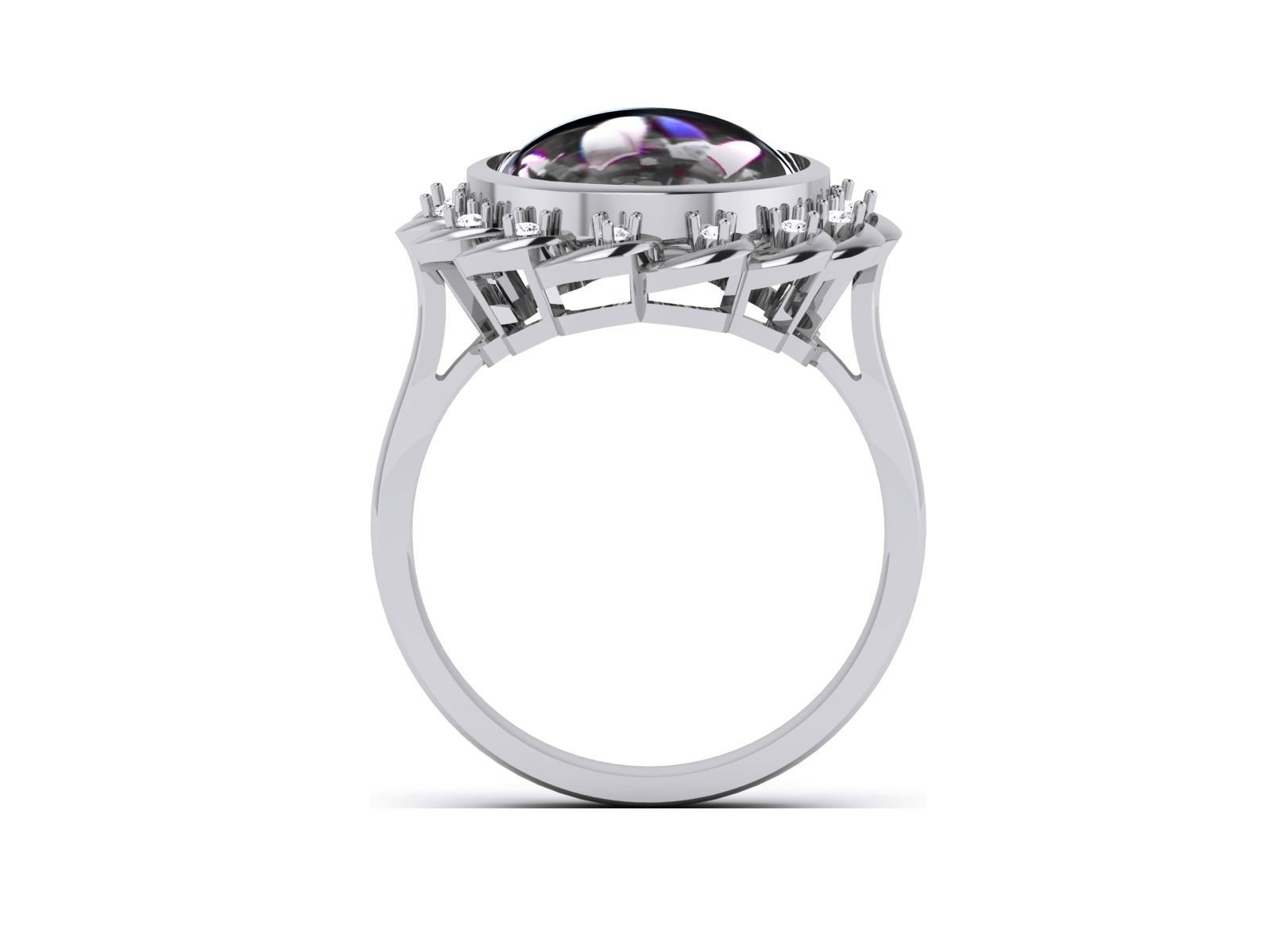 Women Pearl Ring 3dm render details 3D print model_29
