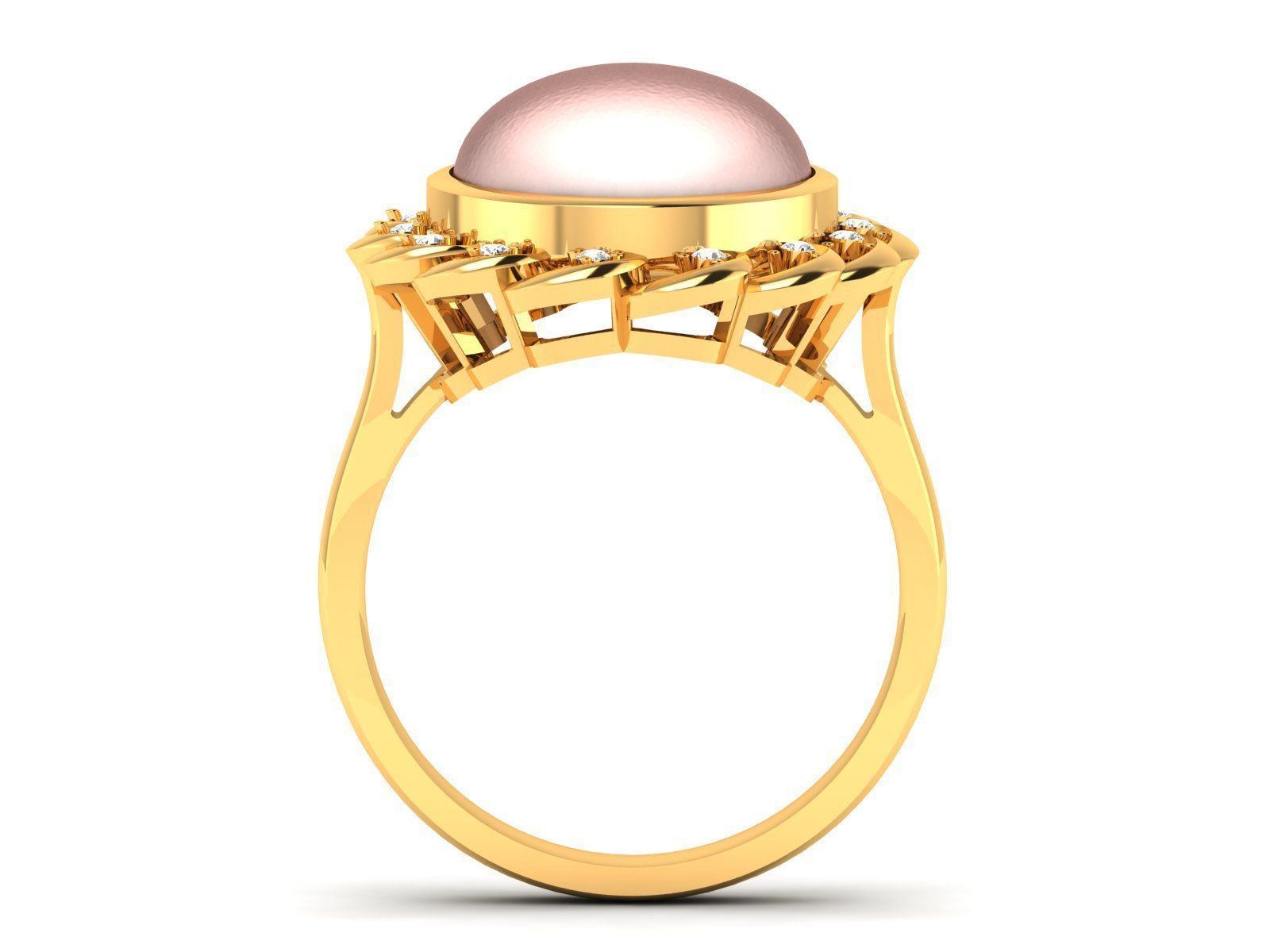 Women Pearl Ring 3dm render details 3D print model_13