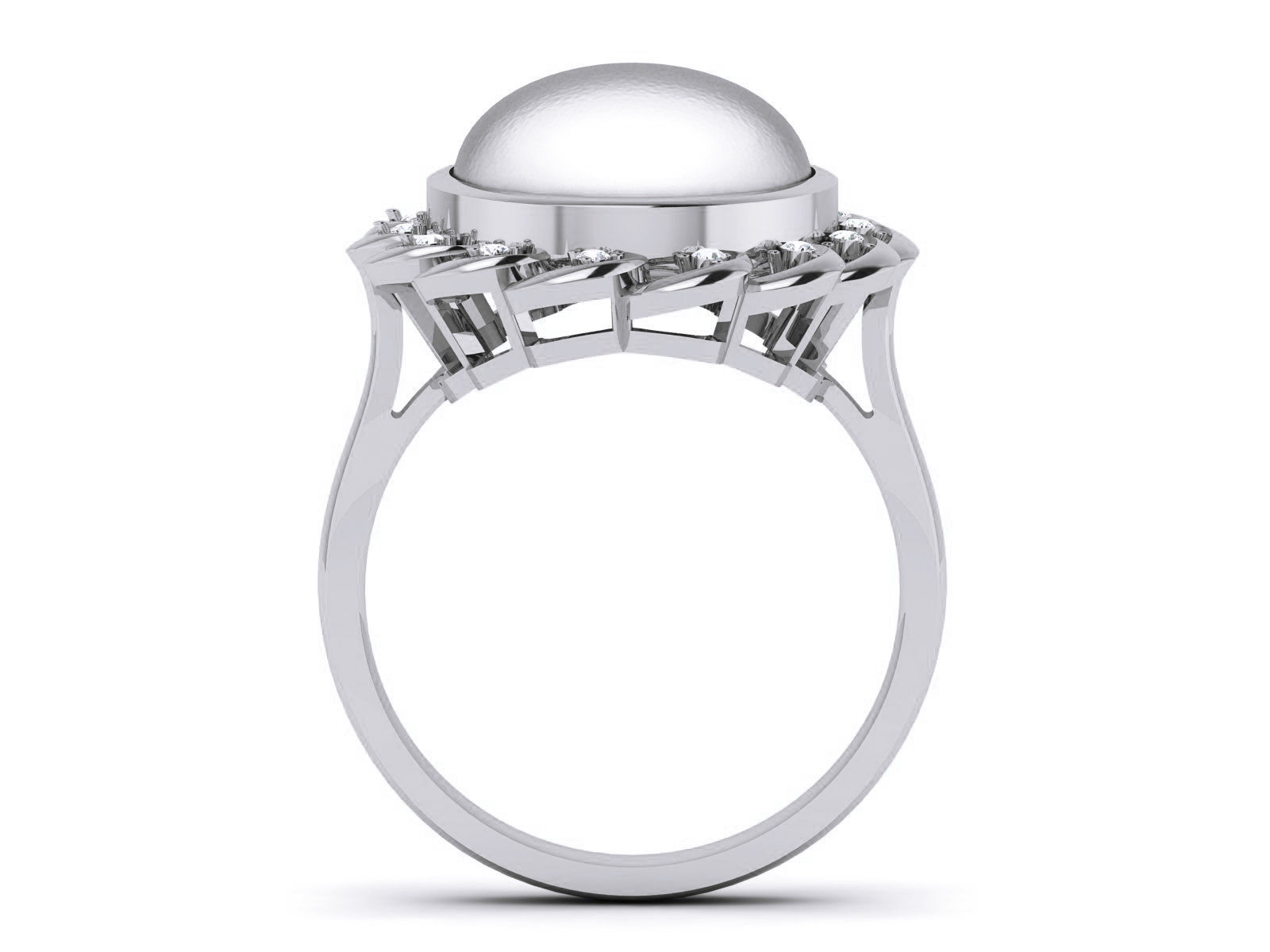 Women Pearl Ring 3dm render details 3D print model_14