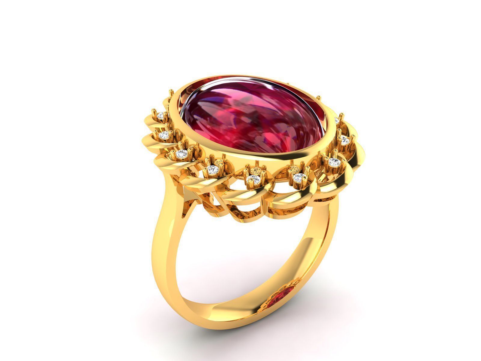 Women Pearl Ring 3dm render details 3D print model_38