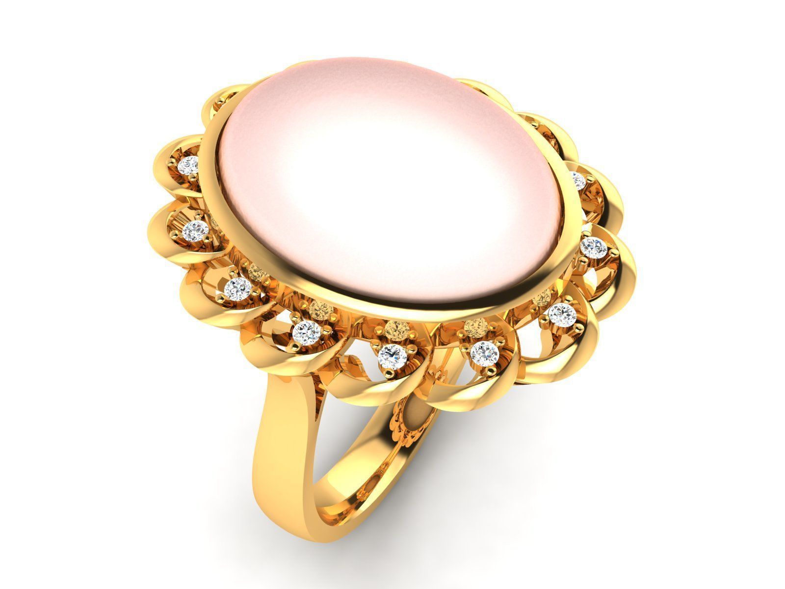 Women Pearl Ring 3dm render details 3D print model_7
