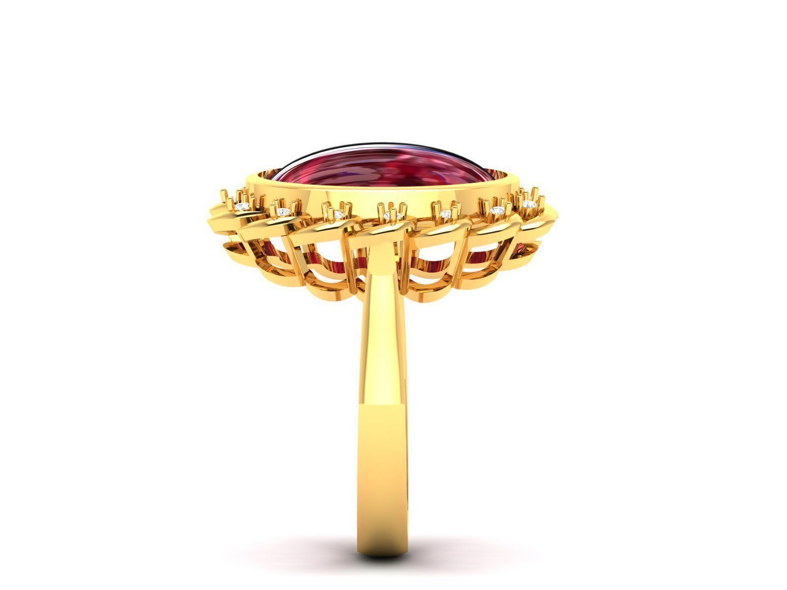 Women Pearl Ring 3dm render details 3D print model_44