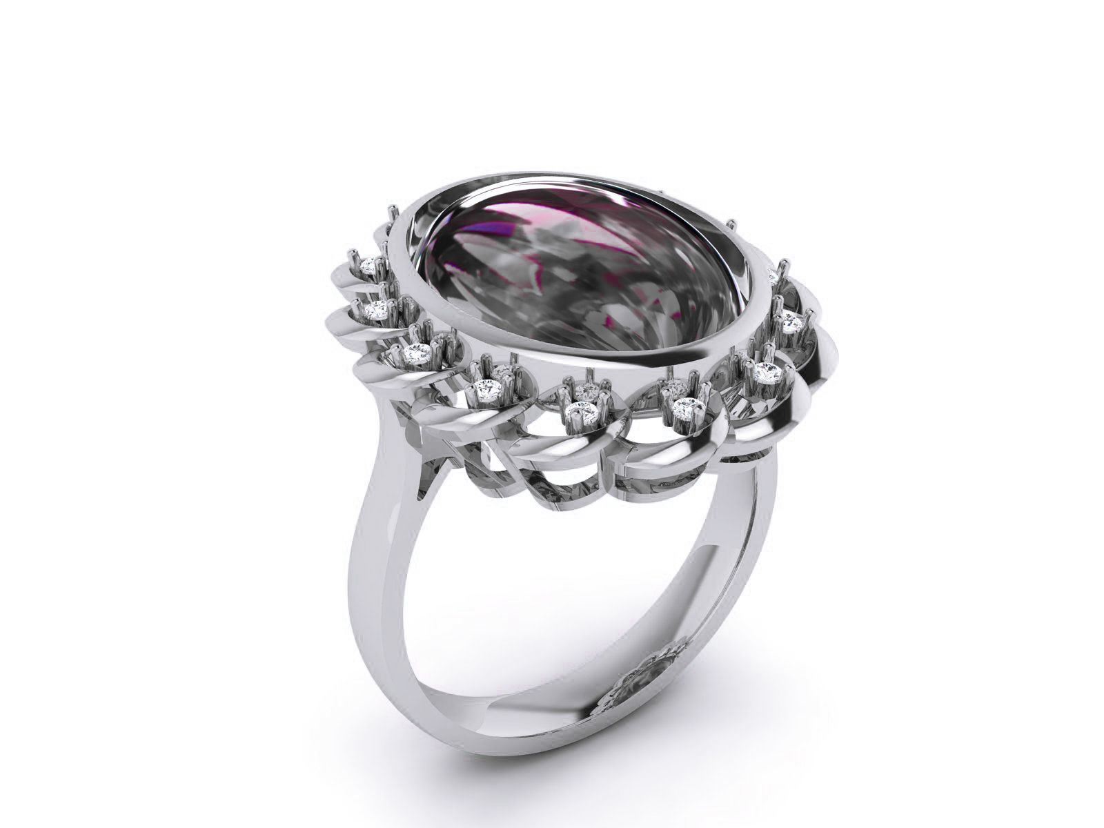 Women Pearl Ring 3dm render details 3D print model_50