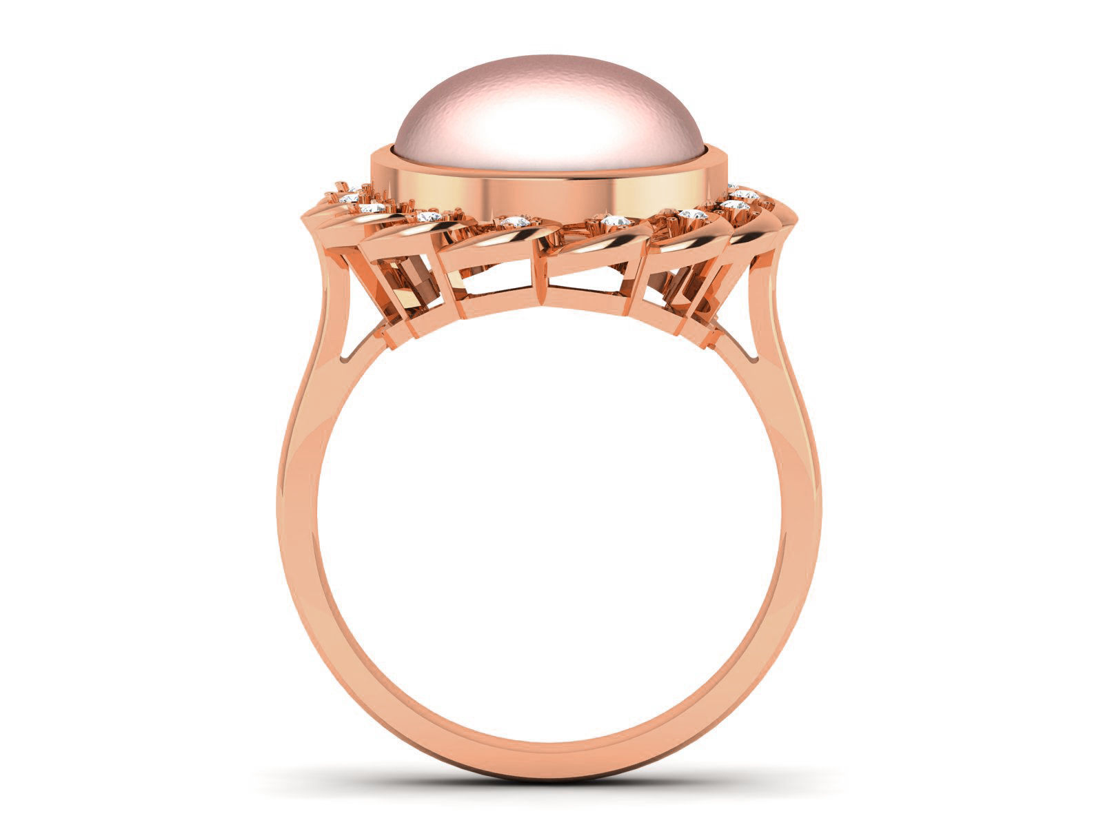 Women Pearl Ring 3dm render details 3D print model_12