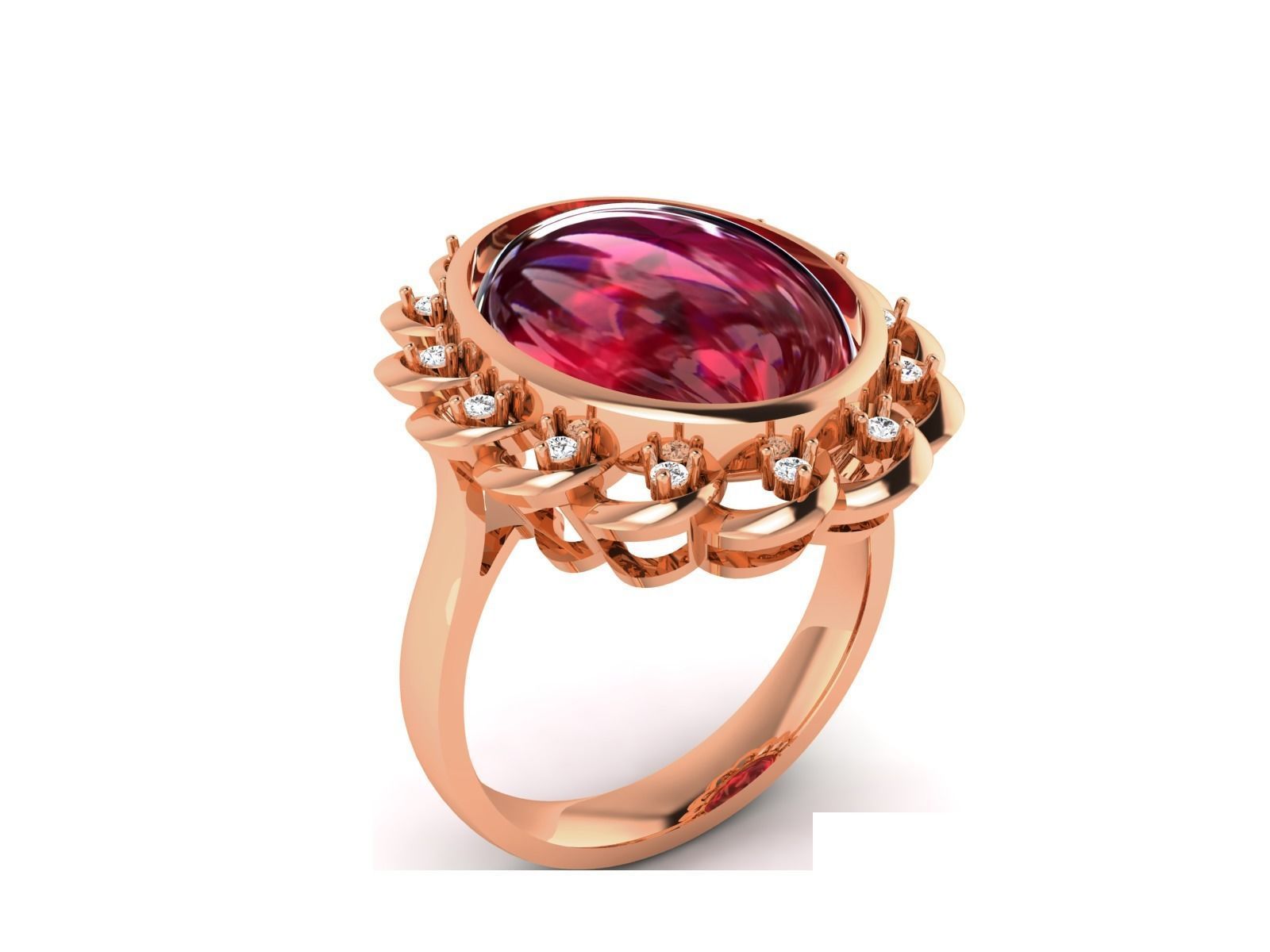 Women Pearl Ring 3dm render details 3D print model_43