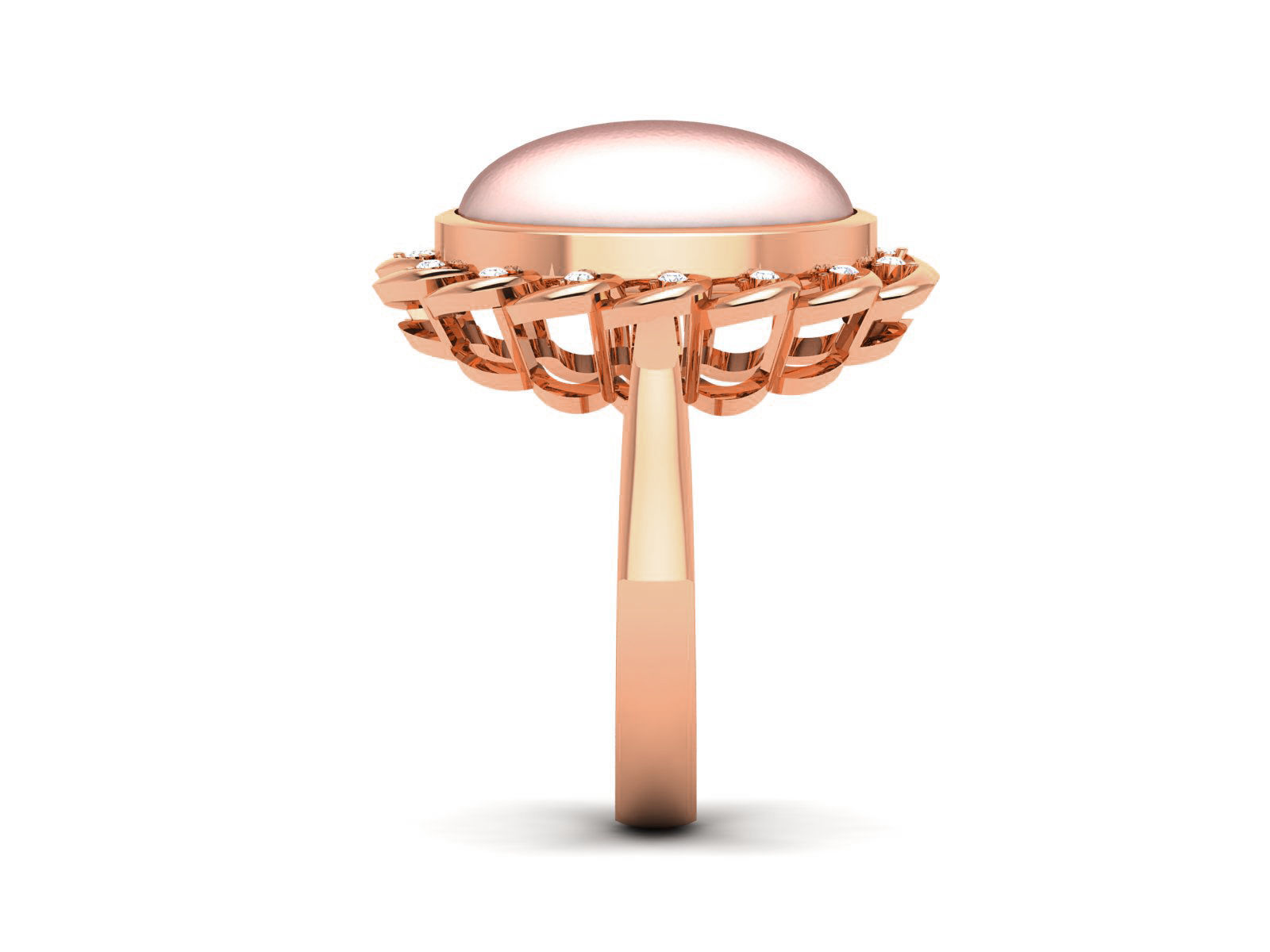 Women Pearl Ring 3dm render details 3D print model_3