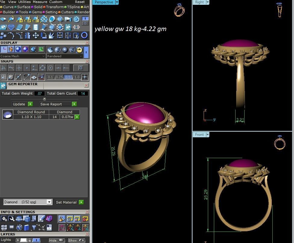Women Pearl Ring 3dm render details 3D print model_37