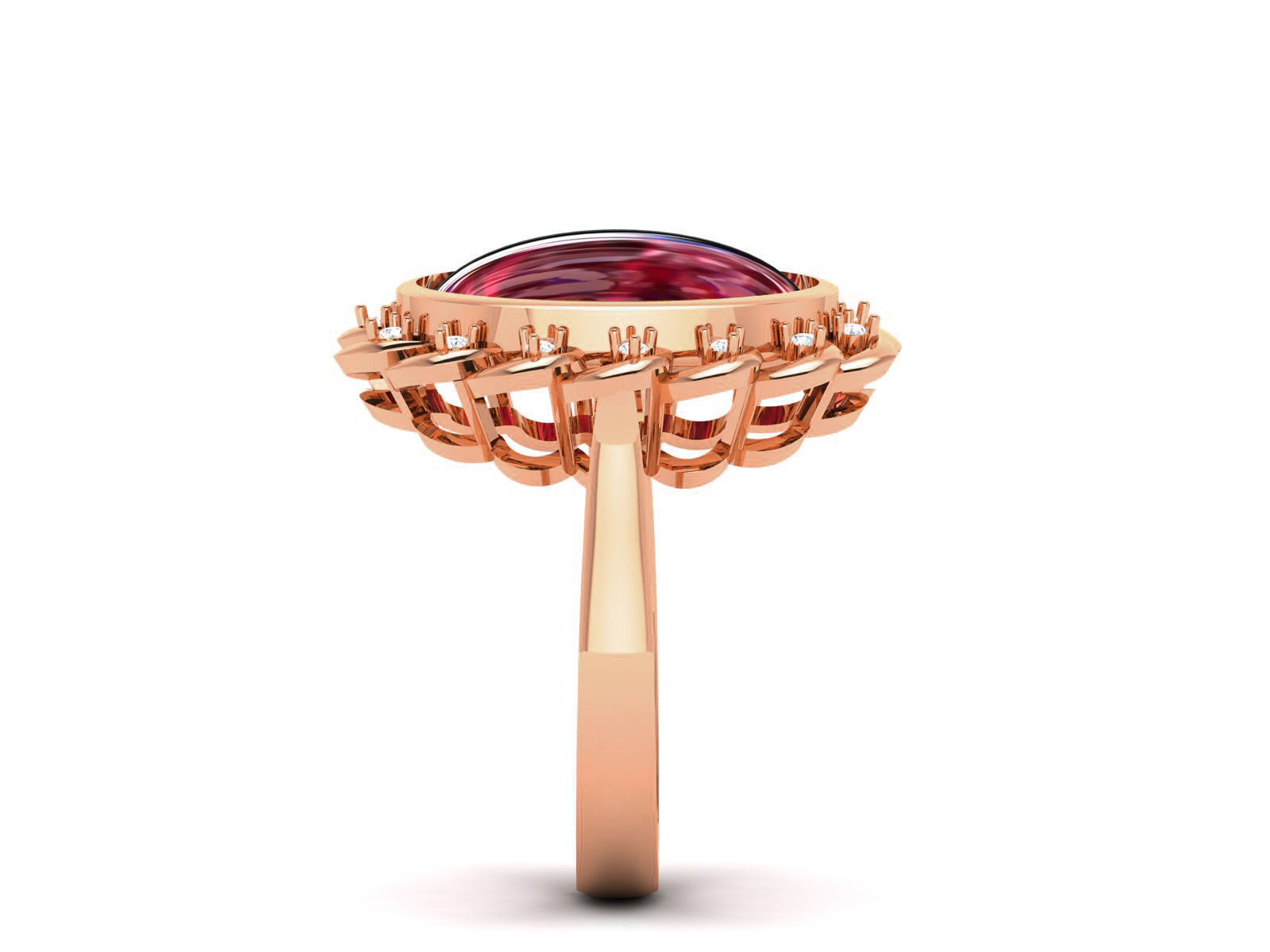 Women Pearl Ring 3dm render details 3D print model_45