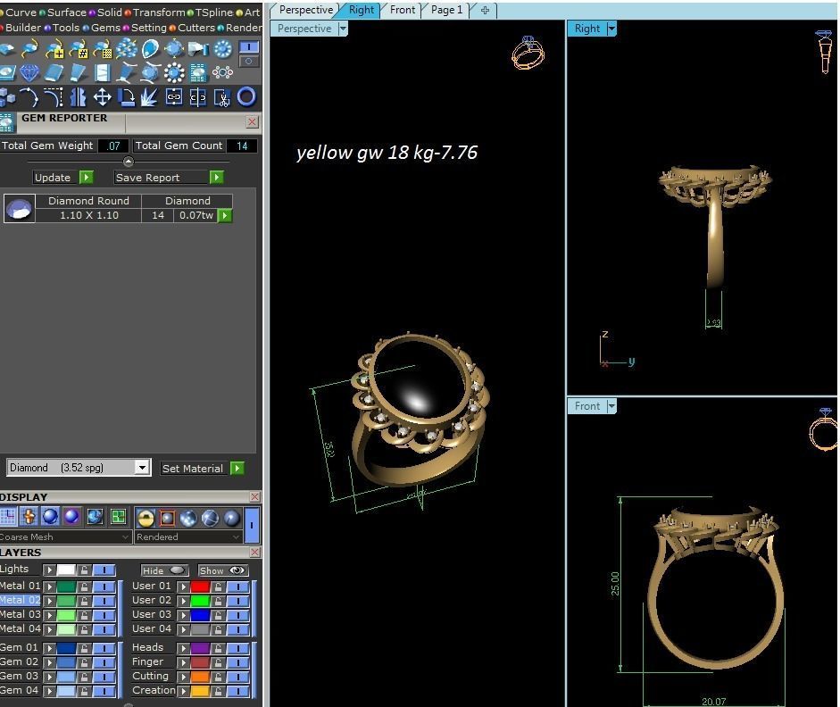 Women Pearl Ring 3dm render details 3D print model_53