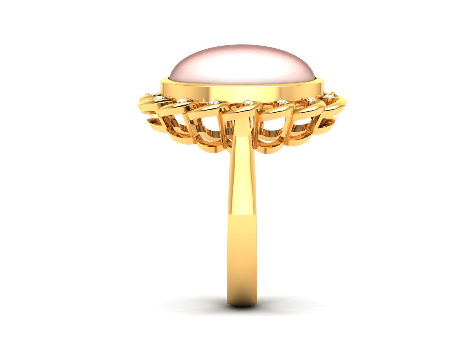 Women Pearl Ring 3dm render details 3D print model_2
