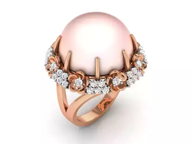 Women Pearl Ring 3dm render details 3D print model