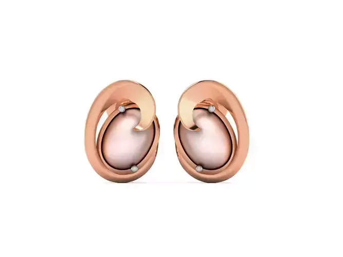Pearl High Jewelry Diamond Earrings 3dm renders details 3D print model