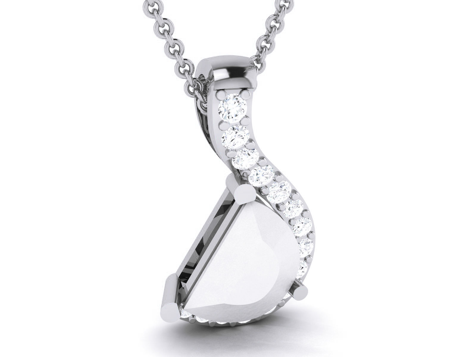 Women pearl pendant 3dm render detail 3D print model_2