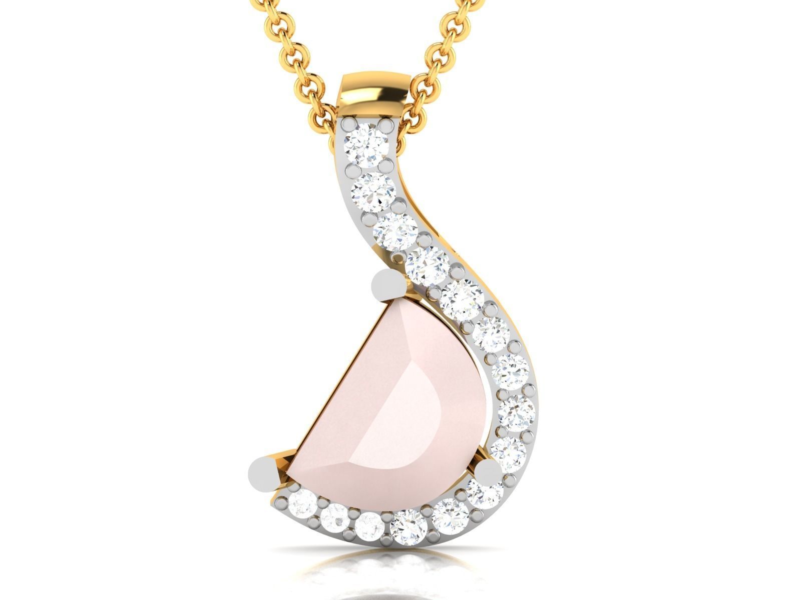 Women pearl pendant 3dm render detail 3D print model_10