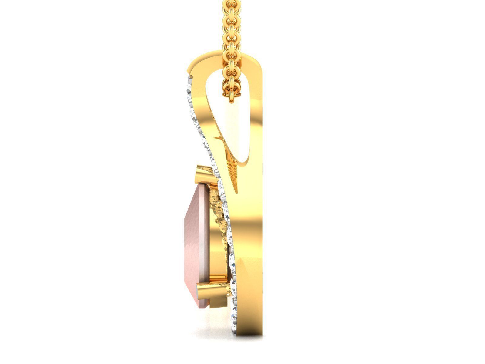 Women pearl pendant 3dm render detail 3D print model_15