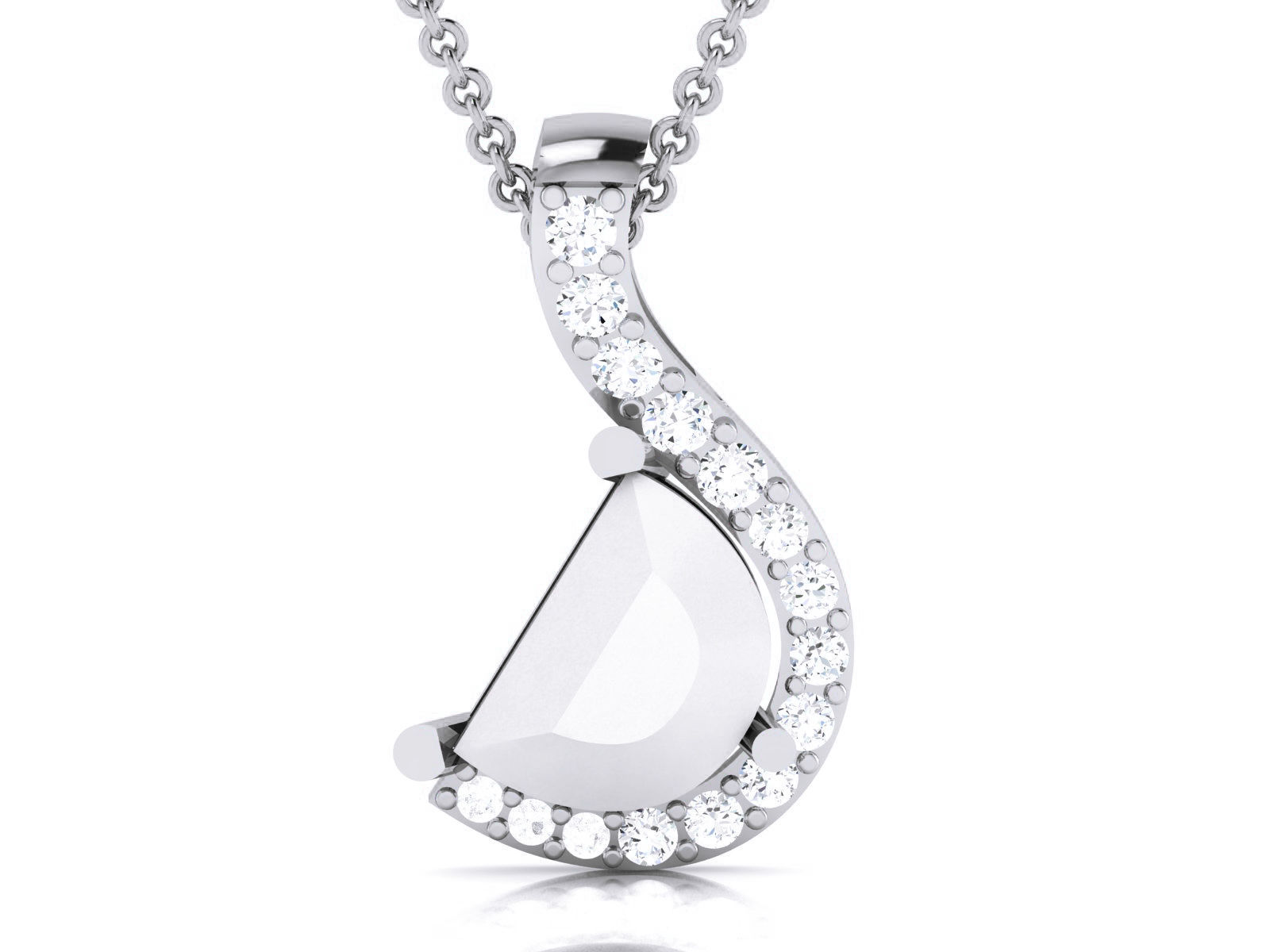 Women pearl pendant 3dm render detail 3D print model_8