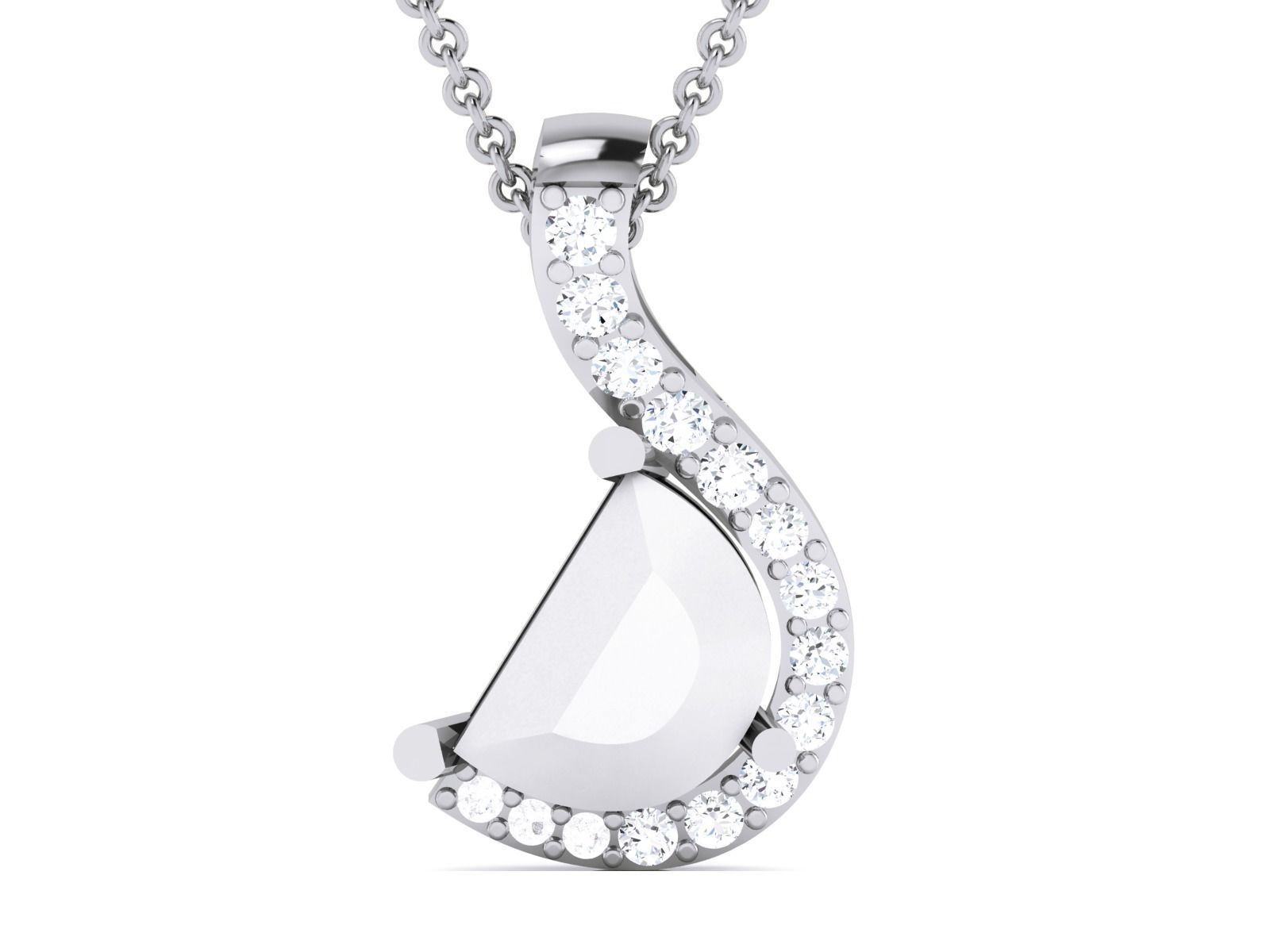 Women pearl pendant 3dm render detail 3D print model_11