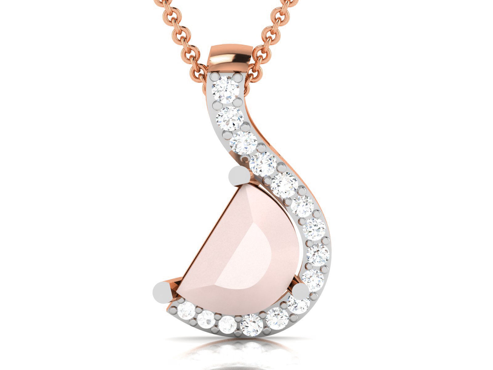 Women pearl pendant 3dm render detail 3D print model_9