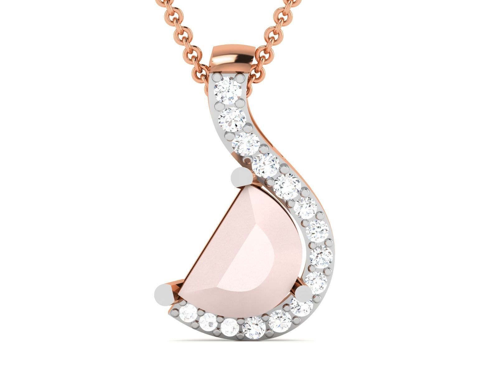 Women pearl pendant 3dm render detail 3D print model_12