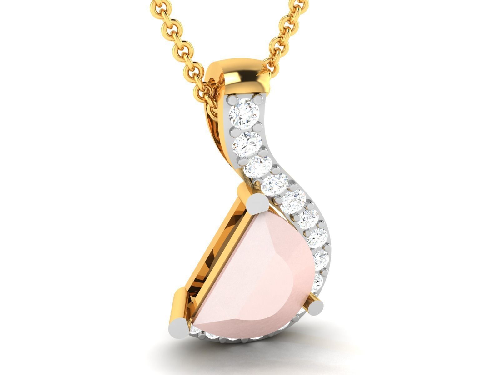 Women pearl pendant 3dm render detail 3D print model_4