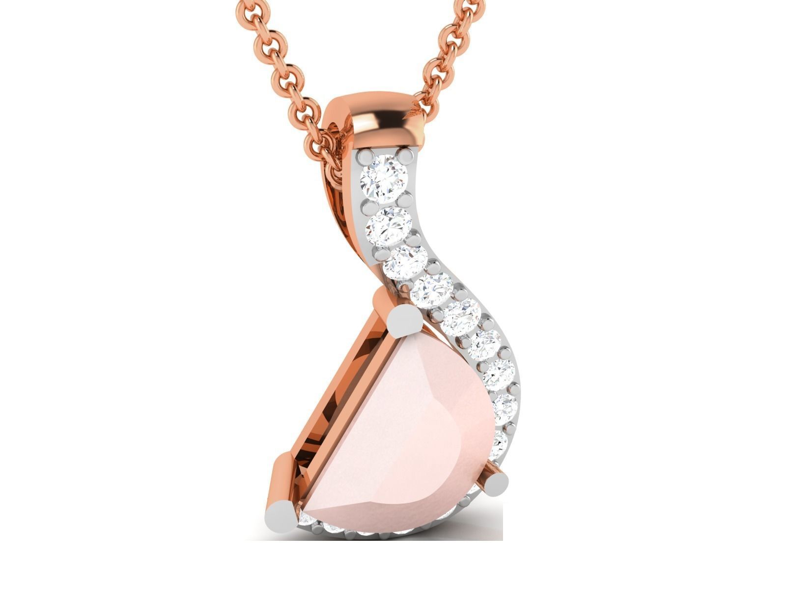 Women pearl pendant 3dm render detail 3D print model_6