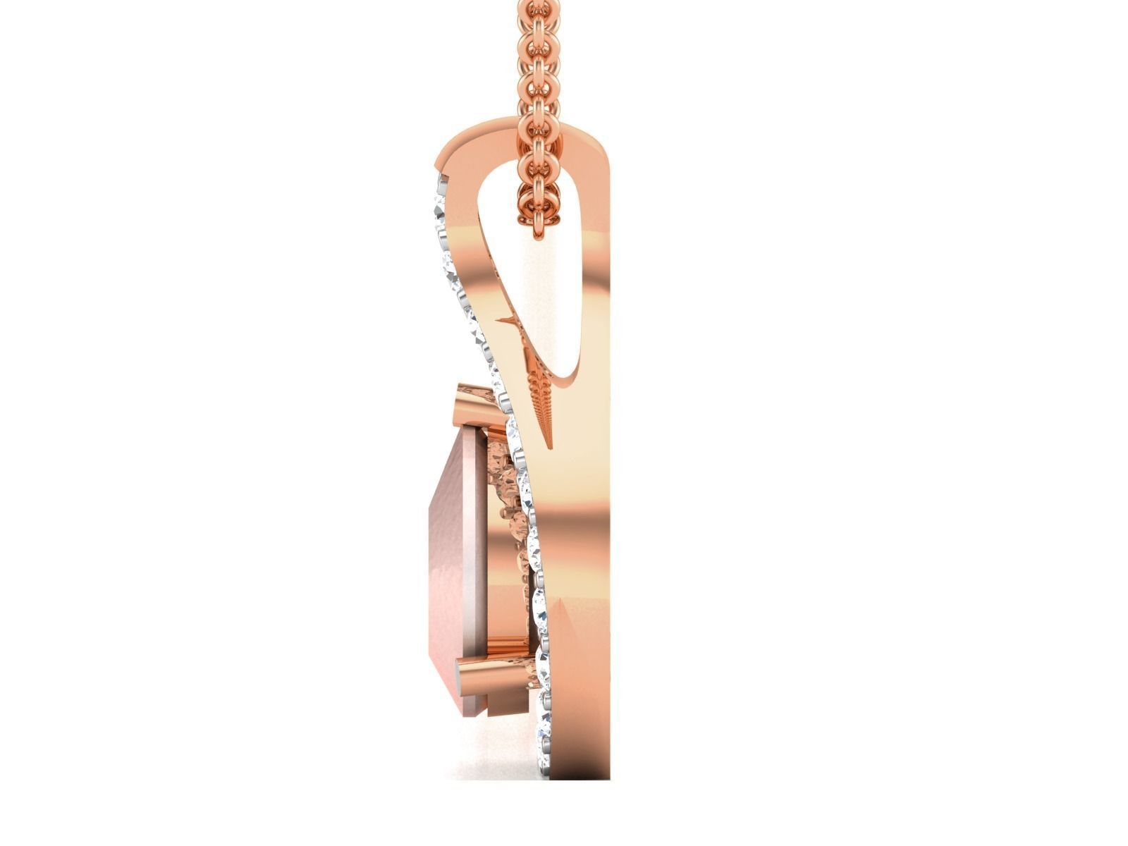 Women pearl pendant 3dm render detail 3D print model_18