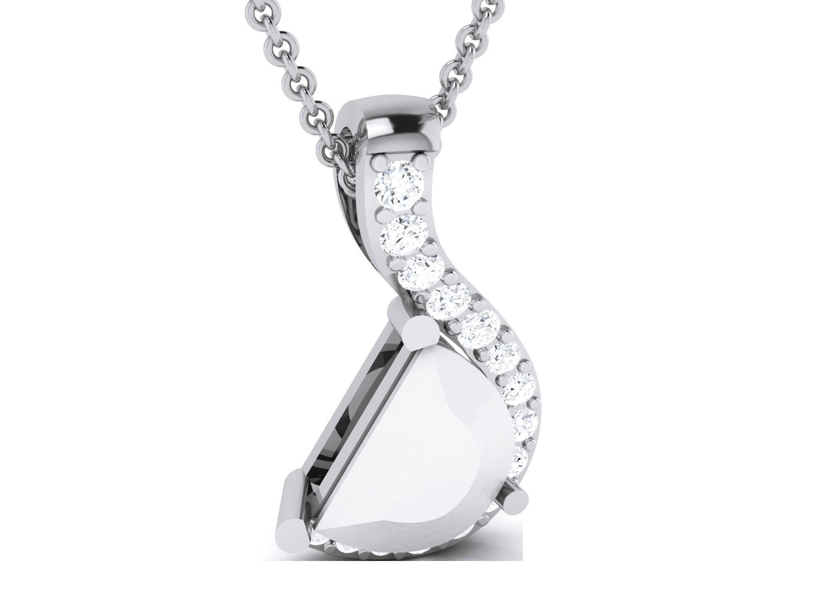 Women pearl pendant 3dm render detail 3D print model_5