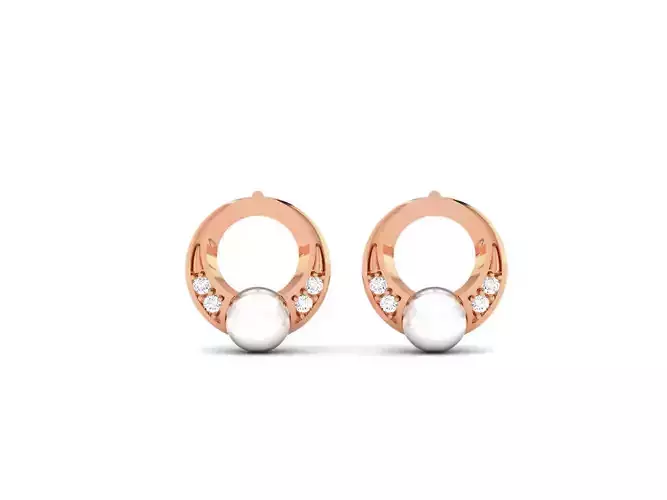 Pearl High Jewelry Diamond Earrings 3dm renders details 3D print model