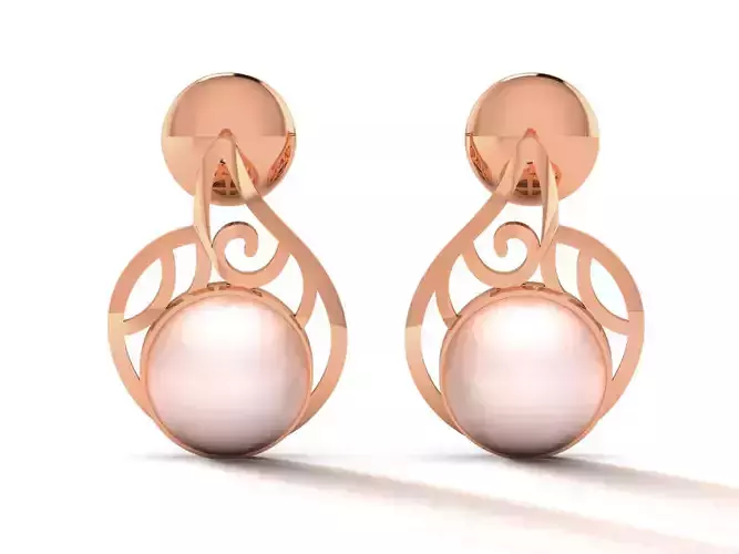Pearl High Jewelry Diamond Earrings 3dm renders details 3D print model