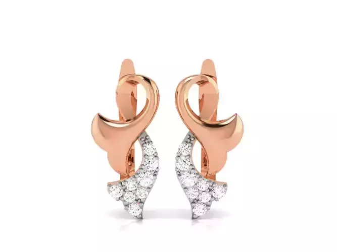Pearl High Jewelry Diamond Earrings 3dm renders details 3D print model