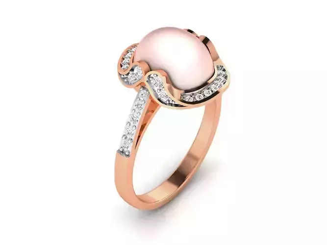 Women Pearl Ring 3dm render details 3D print model