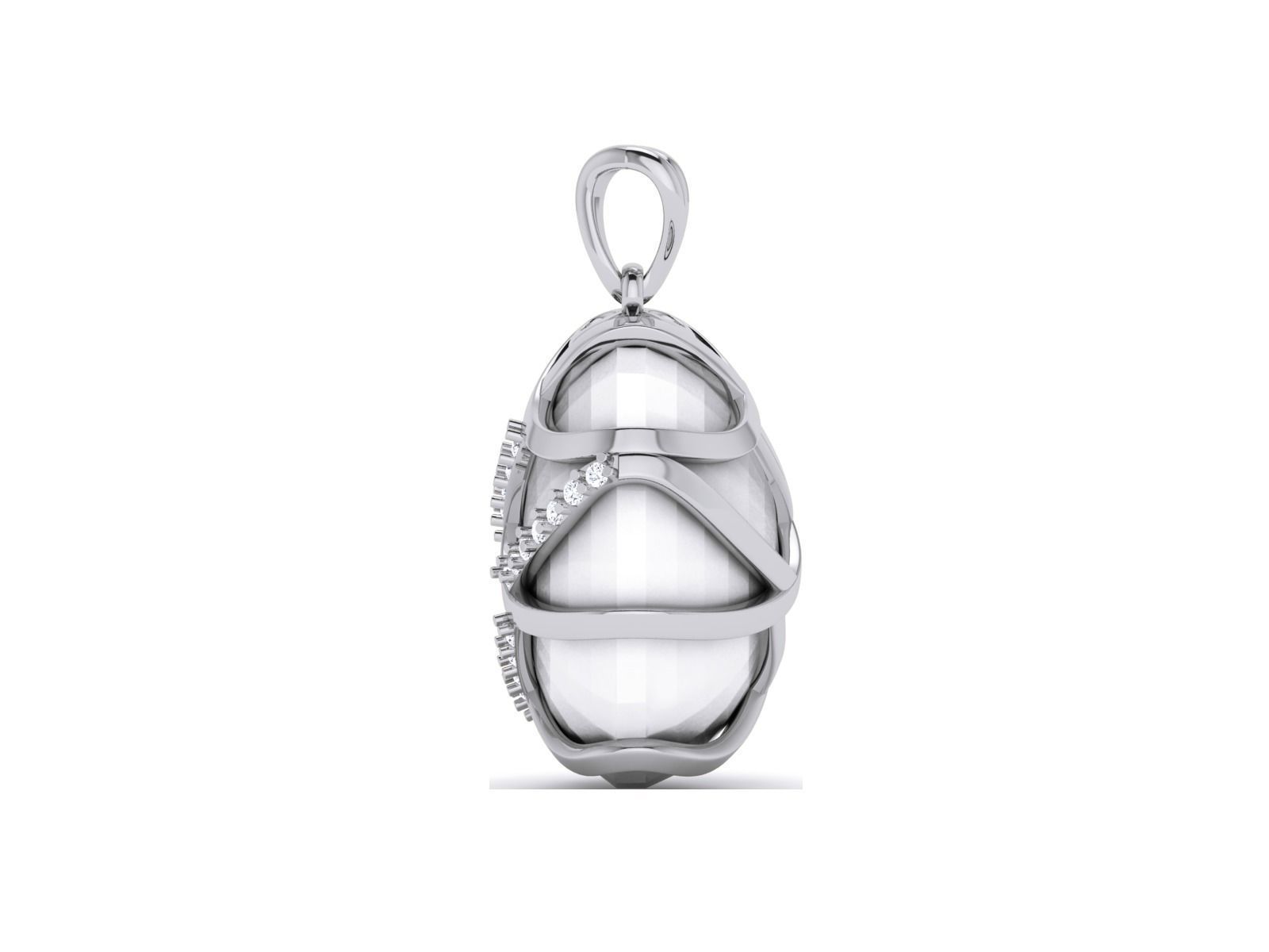 Women pearl pendant 3dm render detail 3D print model_18
