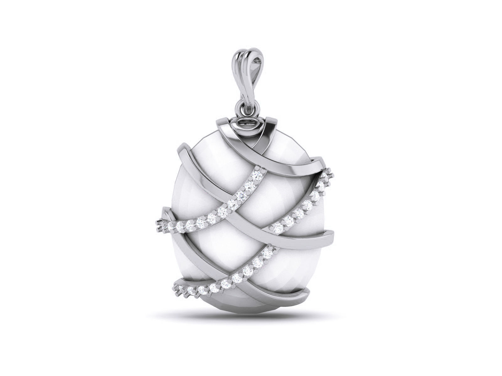 Women pearl pendant 3dm render detail 3D print model_9