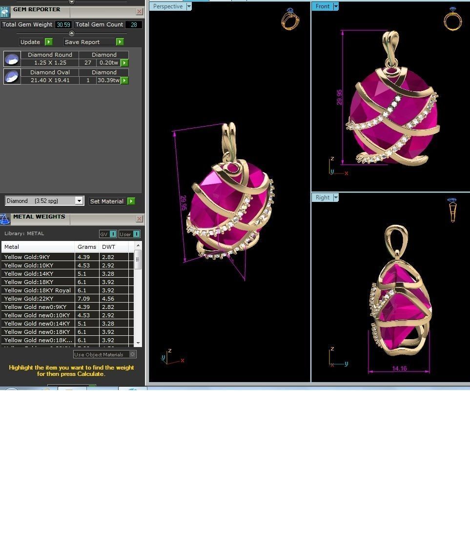 Women pearl pendant 3dm render detail 3D print model_5
