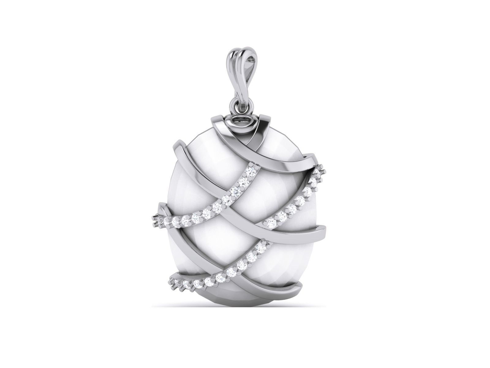 Women pearl pendant 3dm render detail 3D print model_10