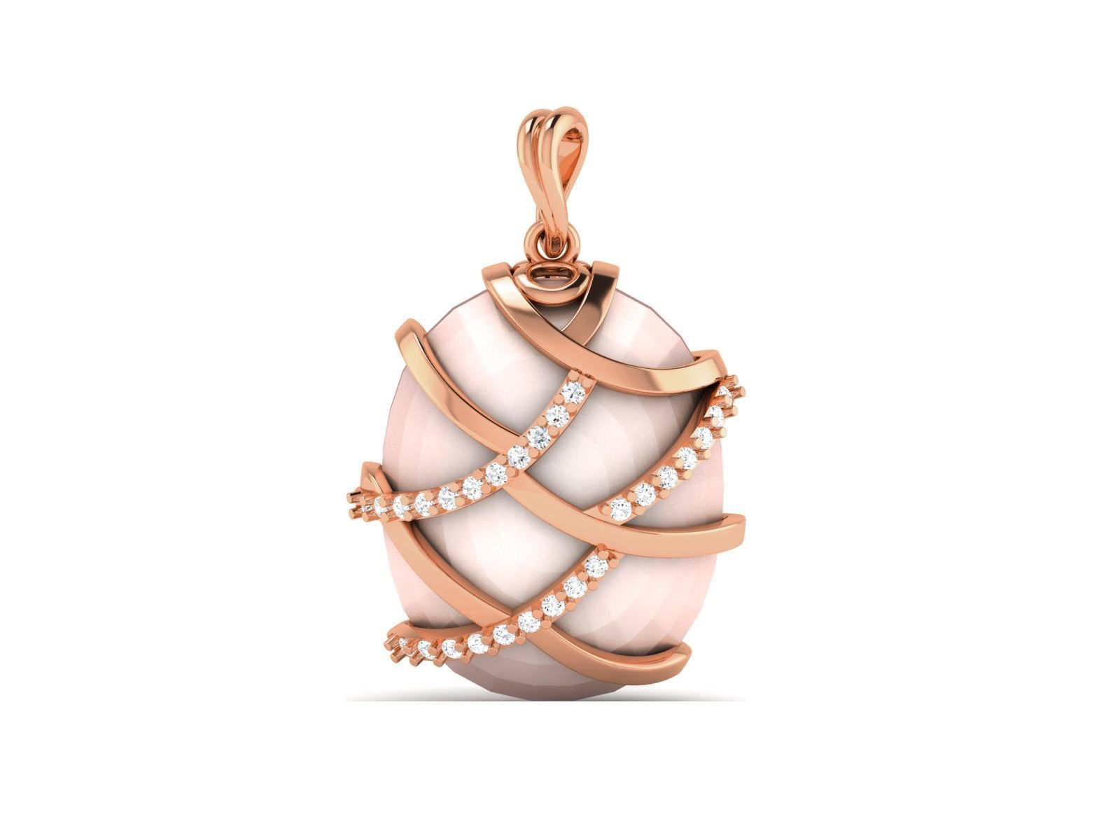 Women pearl pendant 3dm render detail 3D print model_12