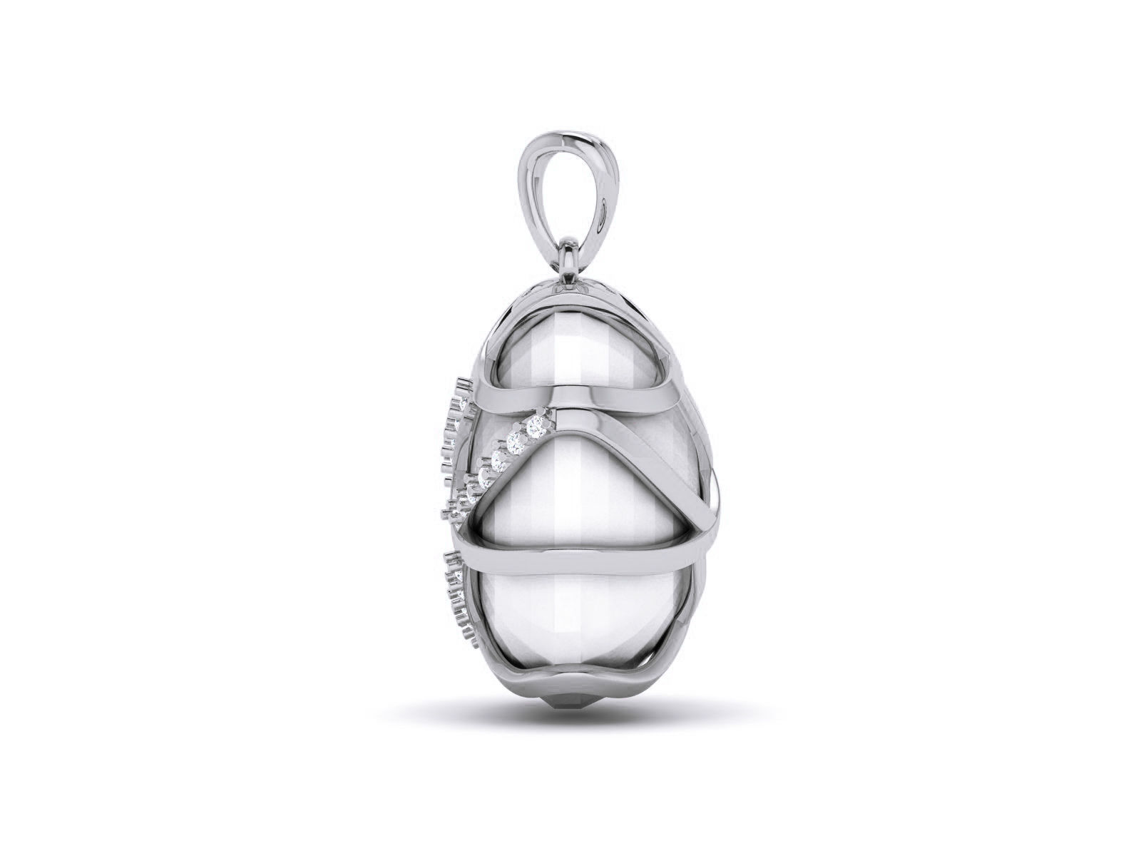 Women pearl pendant 3dm render detail 3D print model_15