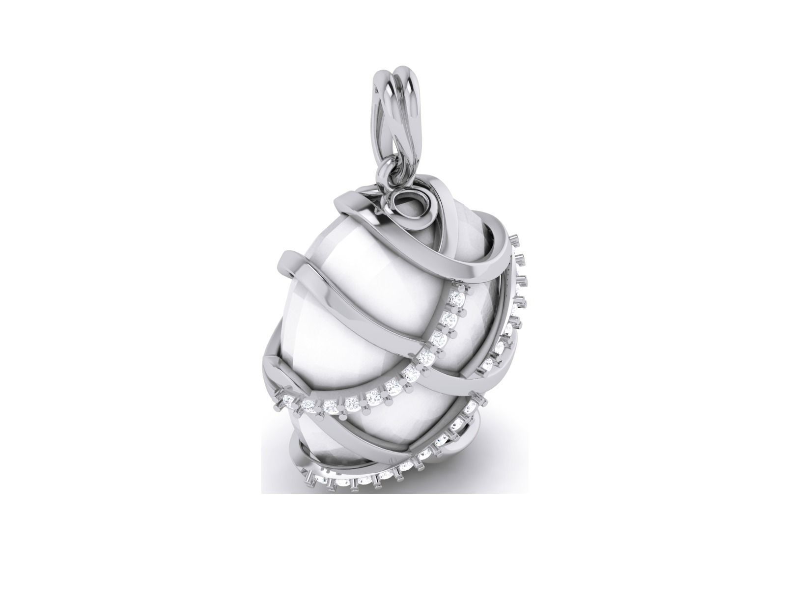Women pearl pendant 3dm render detail 3D print model_4