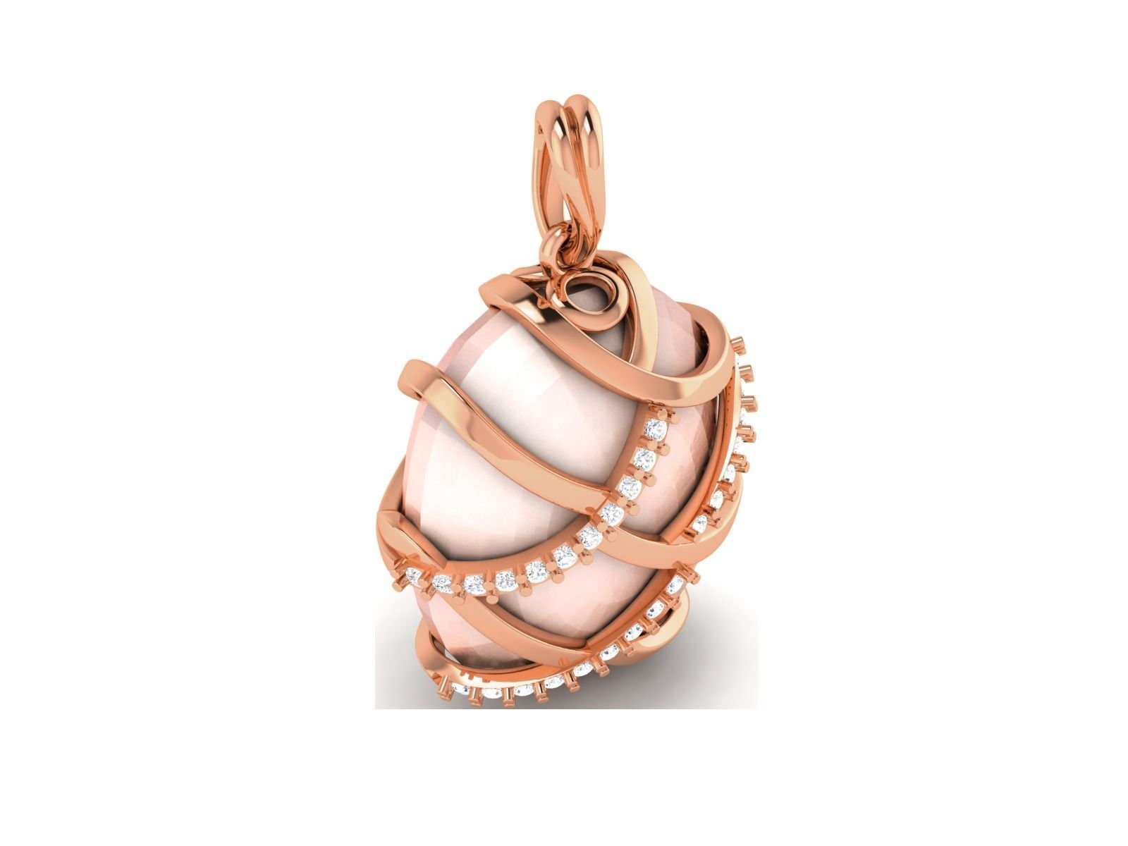 Women pearl pendant 3dm render detail 3D print model_7